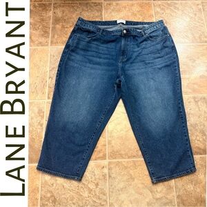 Lane Bryant Women's Capri Boyfriend Blue Jeans